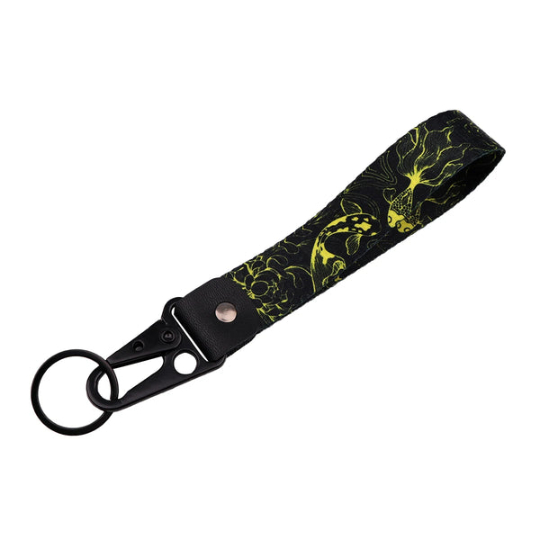 Golden Koi Wrist Lanyard Keyring Clip Keychain