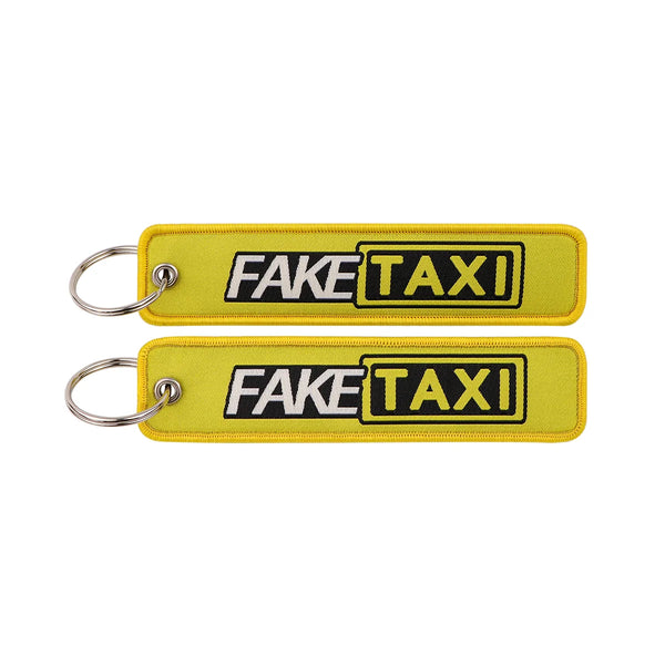 Fake Taxi Embroidered Keyring Keychain
