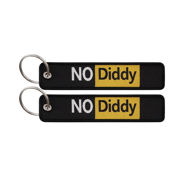 No Diddy Embroidered Keyring Keychain