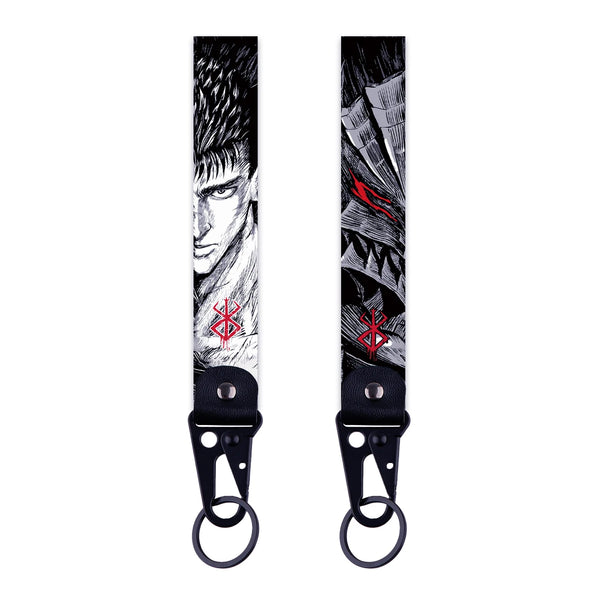 Berserk 'Guts Black Swordsman' Wrist Lanyard Keyring Clip Keychain