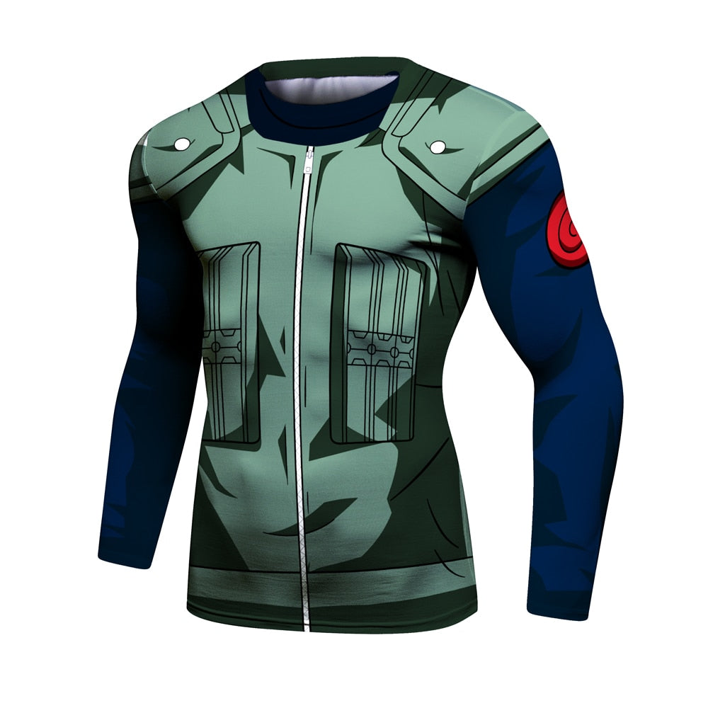 Naruto Kakashi BJJ Rash Guard Elite Long Sleeve Compression Rash Guard