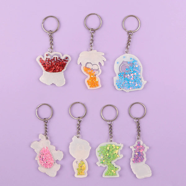 Inside Out Anxiety Glitter Star Acrylic Keyring Keychain
