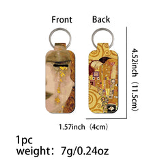 Art Painting The Kiss by Gustav Klimt Lipstick Holder Keychain