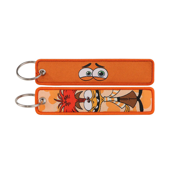 Inside Out Anxiety Eyes Embroidered Keyring Keychain