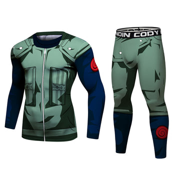 Naruto 'Kakashi' BJJ Rash Guard Elite Long Sleeve Compression Rash Guard Set