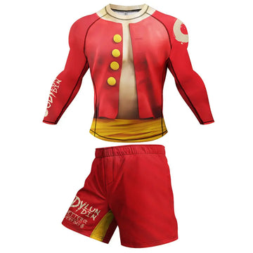 One Piece 'Luffy | Pirate King' Long Sleeve Shorts Compression Set