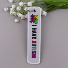 I Have Autism Please Be Patient Embroidered Keyring Keychain