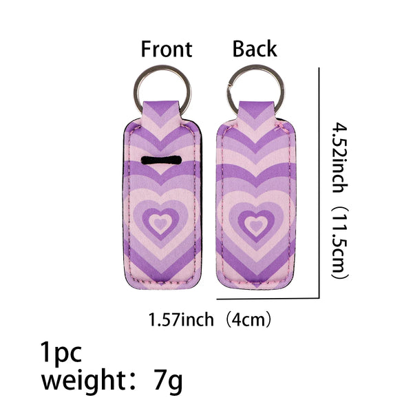 Grayish Gradient Heart Lipstick Holder Keychain