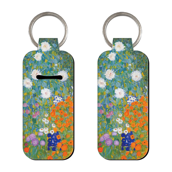 Art Painting Flower Garden by Gustav Klimt Lipstick Holder Keychain
