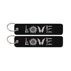 Love Embroidered Keyring Keychain