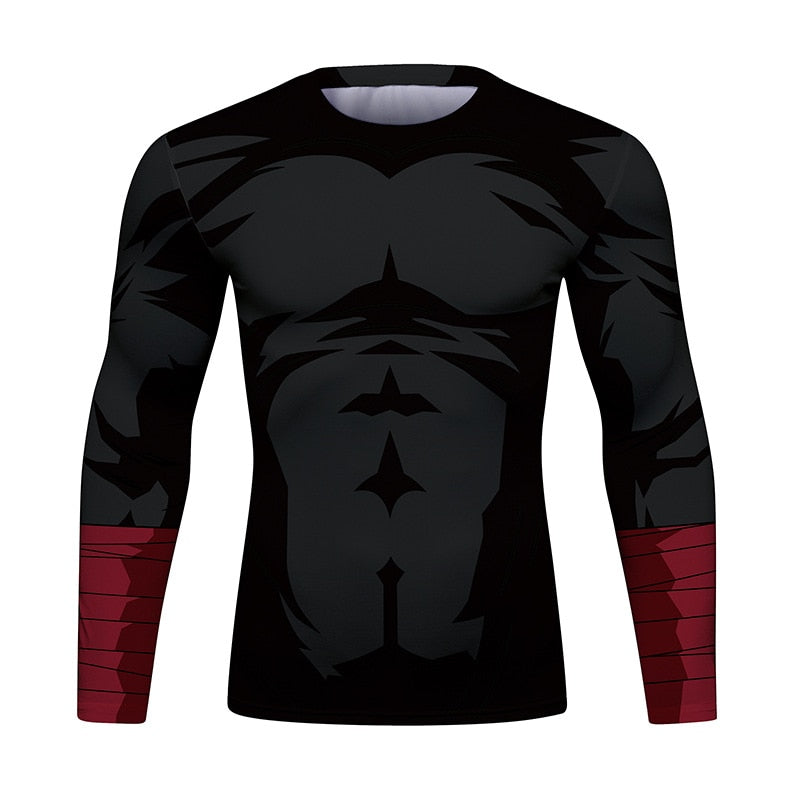 Naruto Rock Lee Dark Elite Long Sleeve Compression Rash Guard Rash Guard BJJ