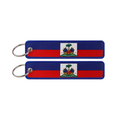 National Flag 'Haiti' Embroidered Keyring Keychain