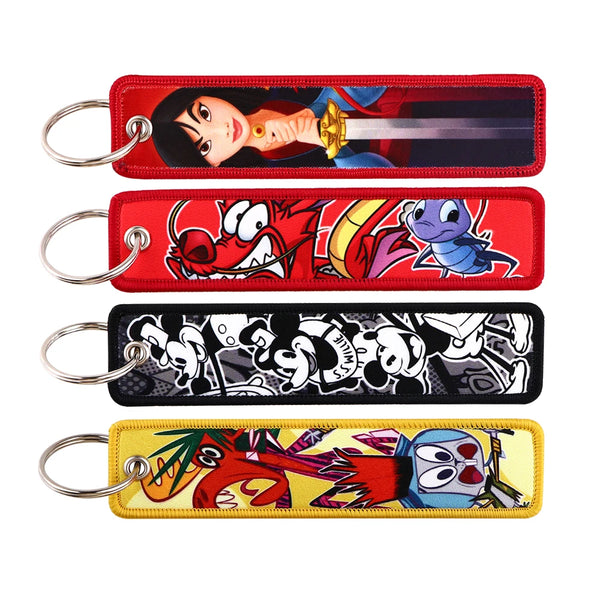 Mulan 'Naughty Mushu and Cri-Kee' Embroidered Keyring Keychain