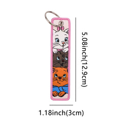 The Aristocats ‘Marie | Toulouse | Berlioz’ Embroidered Keyring Keychain
