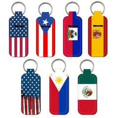 Vintage Flags of America Lipstick Holder Keychain