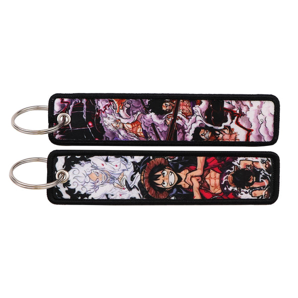 One Piece 'Luffy's Gear Transformation' Embroidered Keyring Keychain