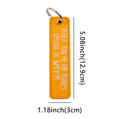 Please Join Me For Today's Episode WTF Embroidered Keyring Keychain