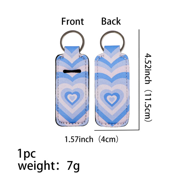 Blue Gradient Heart Lipstick Holder Keychain