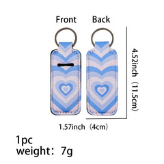 Blue Gradient Heart Lipstick Holder Keychain