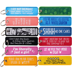 Please Join Me For Today's Episode WTF Embroidered Keyring Keychain