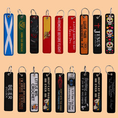 Sugar Skull Embroidered Keyring Keychain