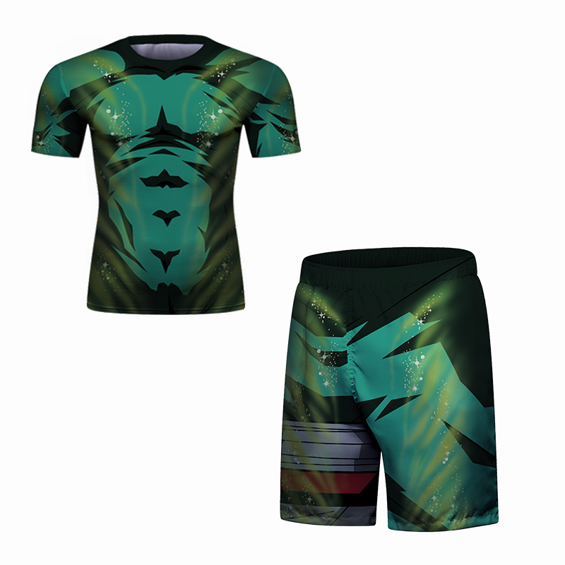 Naruto 'Rock Lee | 2.0' BJJ Rash Guard Elite Short Compression Rash Guard Set