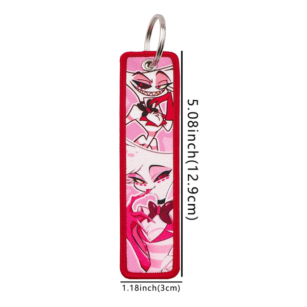 Hazbin Hotel ’Alastor and Charlie' Embroidered Keyring Keychain