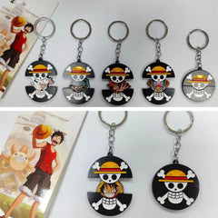 One Piece Jolly Roger x Luffy Gear 5 Retractable Enamel Keyring Keychain