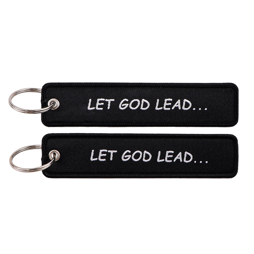 Let God Lead Embroidered Keyring Keychain