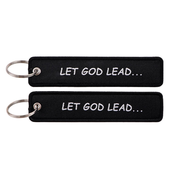Let God Lead Embroidered Keyring Keychain