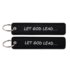 Let God Lead Embroidered Keyring Keychain