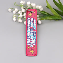 Just a Girl Who Needs Her Little Snacky Snacks Embroidered Keyring Keychain