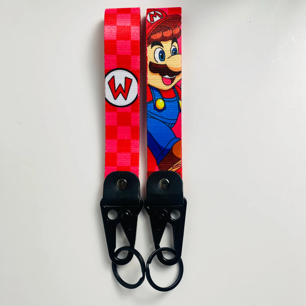 Super Mario Bros 'Mario | M' Wrist Lanyard Keyring Clip Keychain