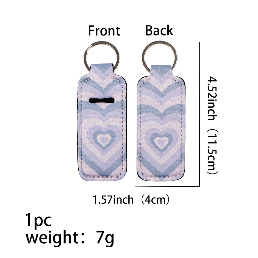 Grayish Gradient Heart Lipstick Holder Keychain