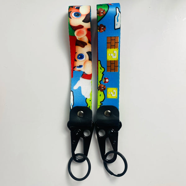 Super Mario Bros 'Mario and Luigi Adventure' Wrist Lanyard Keyring Clip Keychain