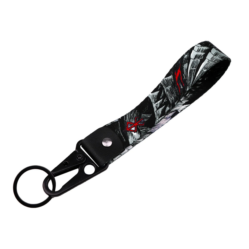 Berserk 'Guts Black Swordsman' Wrist Lanyard Keyring Clip Keychain