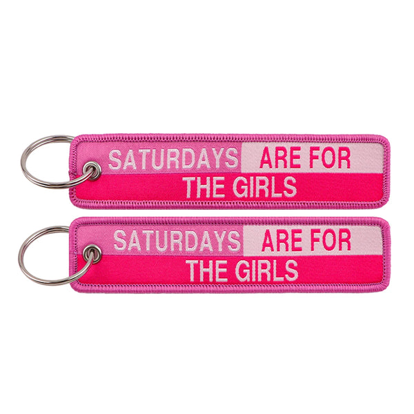 Saturdays Are For the Girls Embroidered Keyring Keychain