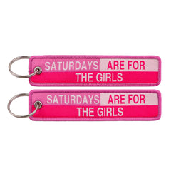 Saturdays Are For the Girls Embroidered Keyring Keychain