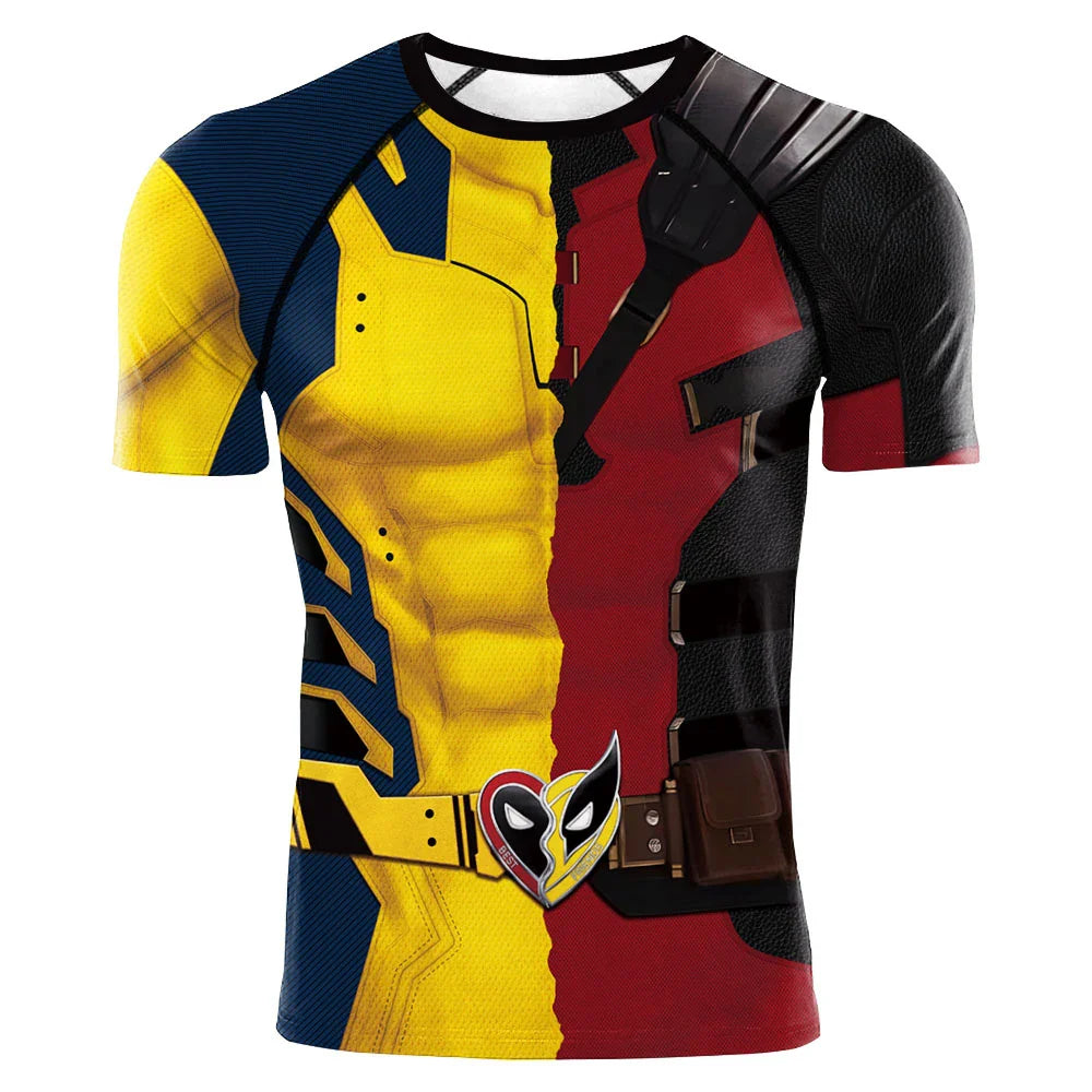 Deadpool x Wolverine Short Sleeve Compression Rashguard