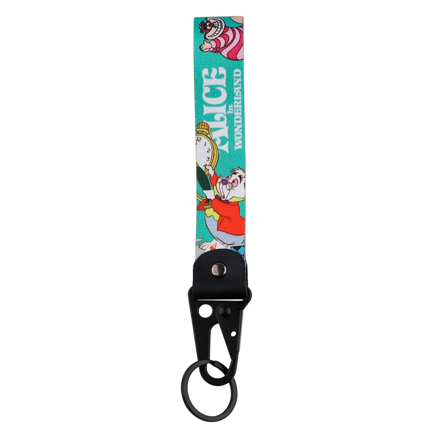 Alice in Wonderland 'The White Rabbit Clock' Wrist Lanyard Keyring Clip Keychain
