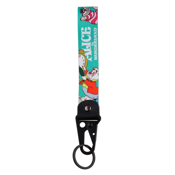 Alice in Wonderland 'The White Rabbit Clock' Wrist Lanyard Keyring Clip Keychain