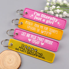 I'm Literally Just A Girl Embroidered Keyring Keychain