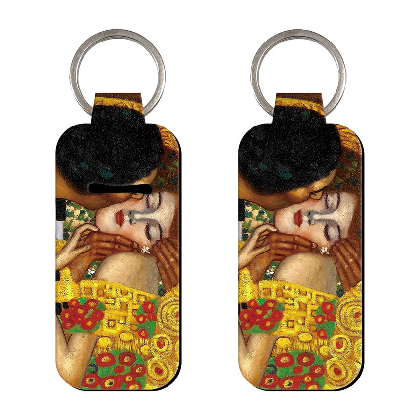 Art Painting The Kiss by Gustav Klimt Lipstick Holder Keychain