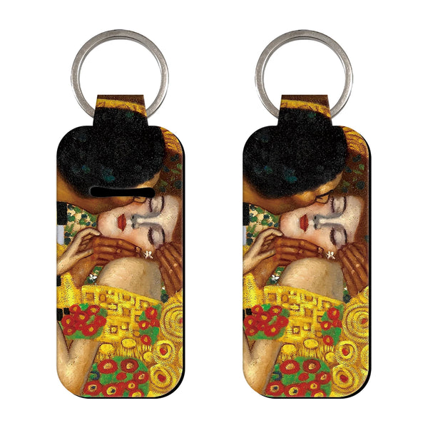 Art Painting The Kiss by Gustav Klimt Lipstick Holder Keychain