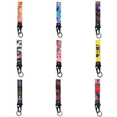 Floral Art Print Wrist Lanyard Keyring Clip Keychain