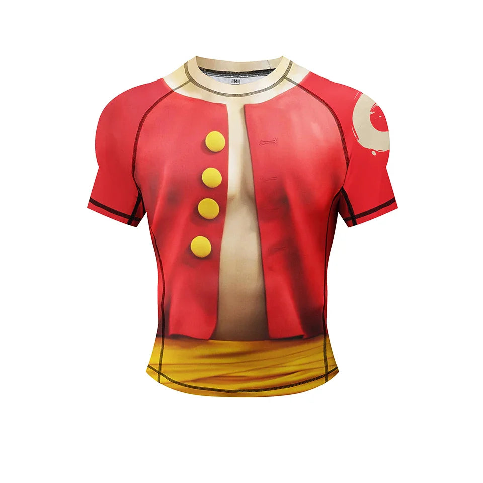 One Piece 'Luffy | Pirate King' Short Sleeve Compression Rashguard