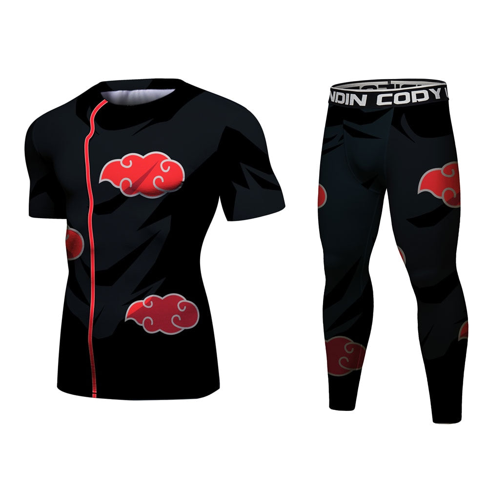 Naruto 'Akatsuki' BJJ Rash Guard Elite Short Sleeve Compression Rash Guard Set