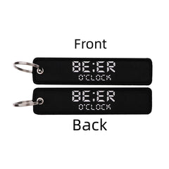Beer o Clock Embroidered Keyring Keychain