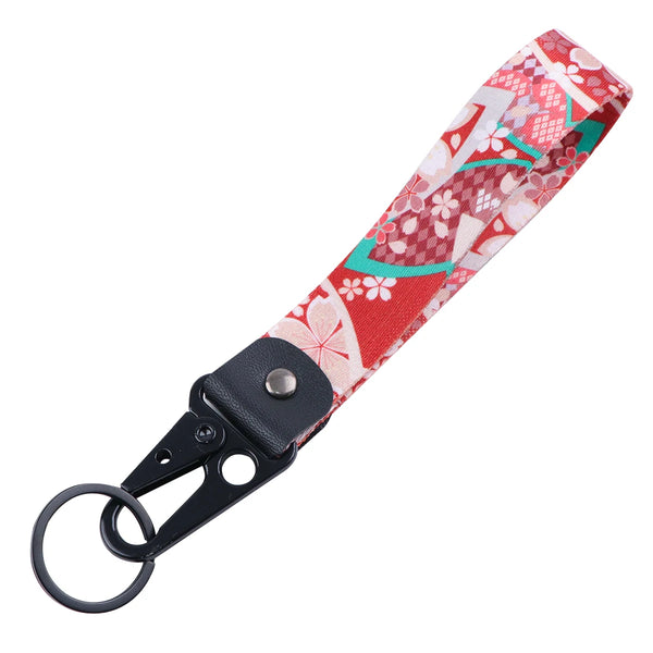 Flowers 'Sakura' Wrist Lanyard Keyring Clip Keychain