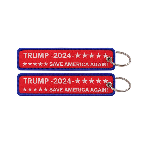 Trump 2024 Save America Again Embroidered Keyring Keychain